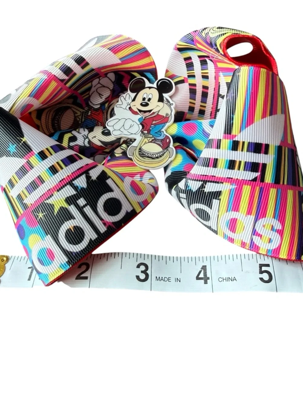 6” Hair Bow set Boutique Mickey‎ Addidas & Rainbow Disney Inspired